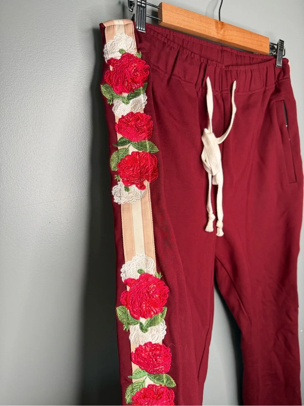 Lifted Anchors Rose Embroidered Track Pants